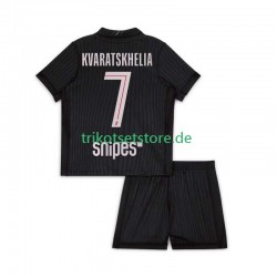 Paris Saint-Germain Khvicha Kvaratskhelia 7 2025-2026 Kinder Trikotset Viertes Kurzarm