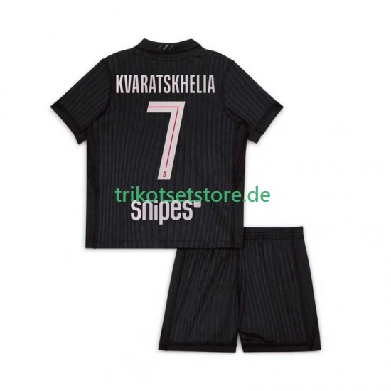 Paris Saint-Germain Khvicha Kvaratskhelia 7 2025-2026 Kinder Trikotset Viertes Kurzarm