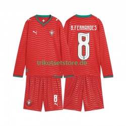 Portugal Bruno Fernandes 8 World Cup 2026 Kinder Trikotset Heim Langarm