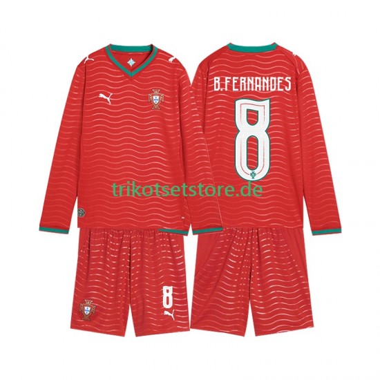 Portugal Bruno Fernandes 8 World Cup 2026 Kinder Trikotset Heim Langarm