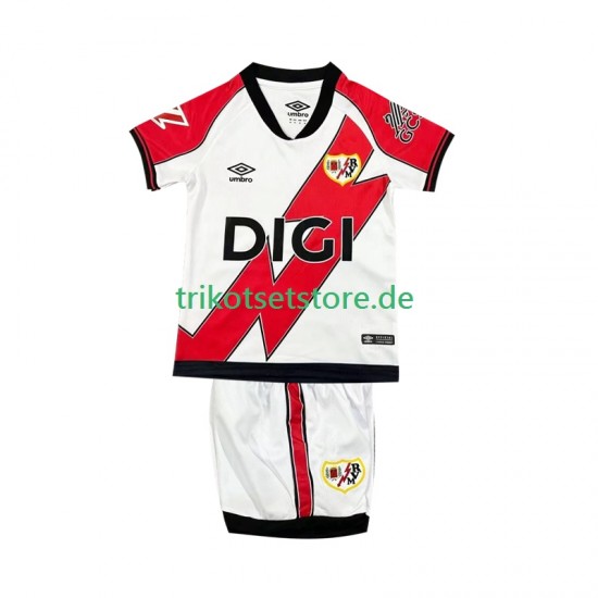 Rayo Vallecano 2025-2026 Kinder Trikotset Heim Kurzarm
