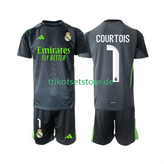 Real Madrid Torwart Thibaut Courtois 1 2025-2026 Kinder Trikotset Ausweich Kurzarm