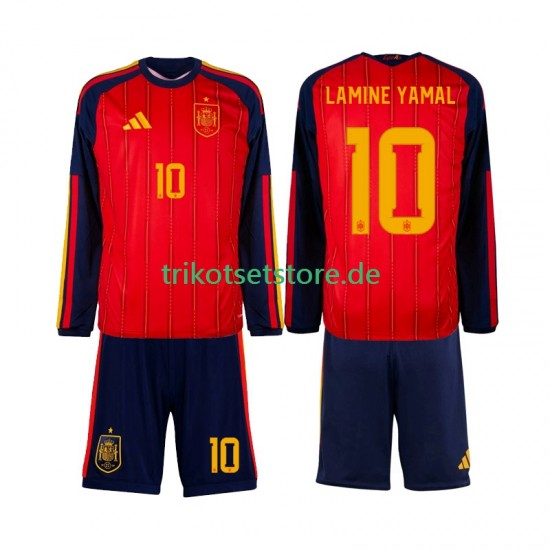 Spanien Lamine Yamal 10 World Cup 2026 Kinder Trikotset Heim Langarm