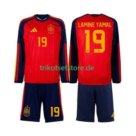Spanien Lamine Yamal 19 World Cup 2026 Kinder Trikotset Heim Langarm