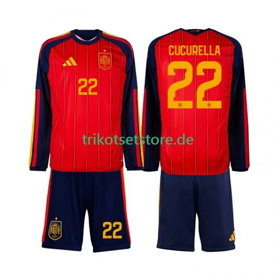 Spanien Marc Cucurella 22 World Cup 2026 Kinder Trikotset Heim Langarm