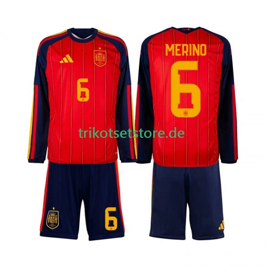 Spanien Mikel Merino 6 World Cup 2026 Kinder Trikotset Heim Langarm
