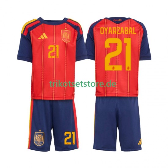 Spanien Mikel Oyarzabal 21 World Cup 2026 Kinder Trikotset Heim Kurzarm