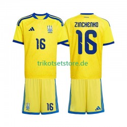 Ukraine Oleksandr Zinchenko 16 World Cup 2026 Kinder Trikotset Heim Kurzarm