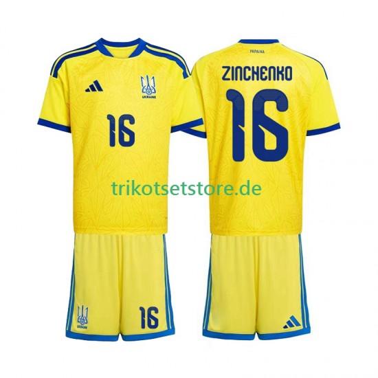 Ukraine Oleksandr Zinchenko 16 World Cup 2026 Kinder Trikotset Heim Kurzarm
