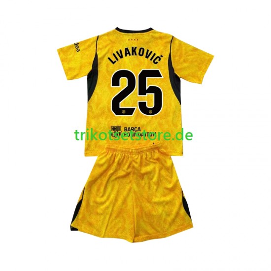 FC Barcelona Torwart Dominik Livakovic 25 2026-2027 Kinder Trikotset Viertes Kurzarm