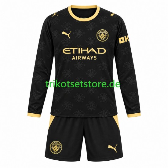 Manchester City 2026-2027 Kinder Trikotset Auswärts Langarm