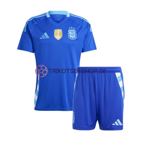 Argentinien Copa America 2024 Kinder Trikotset Auswärts Blau Kurzarm