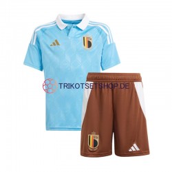 Belgien Euro 2024 Kinder Trikotset Auswärts Blau Kurzarm