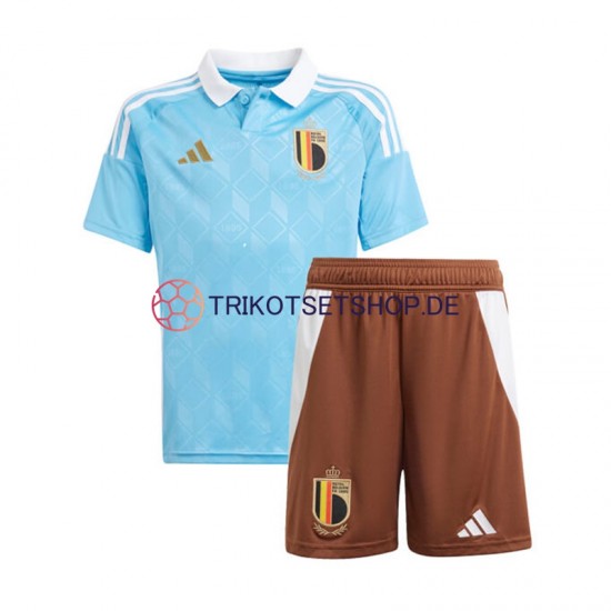 Belgien Euro 2024 Kinder Trikotset Auswärts Blau Kurzarm