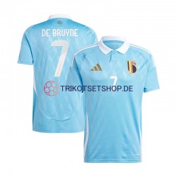 Belgien De Bruyne 7 Euro 2024 Herren Trikot Auswärts Blau Kurzarm