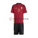 Belgien De Bruyne 7 Euro 2024 Kinder Trikotset Heim Rot Kurzarm
