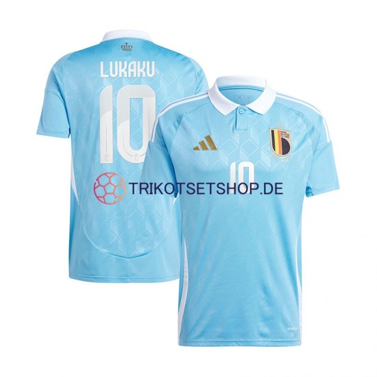 Belgien Romelu Lukaku 10 Euro 2024 Herren Trikot Auswärts Blau Kurzarm