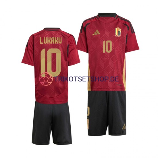 Belgien Romelu Lukaku 10 Euro 2024 Kinder Trikotset Heim Rot Kurzarm