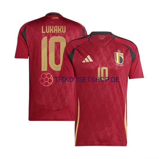 Belgien Romelu Lukaku 10 Euro 2024 Herren Trikot Heim Rot Kurzarm