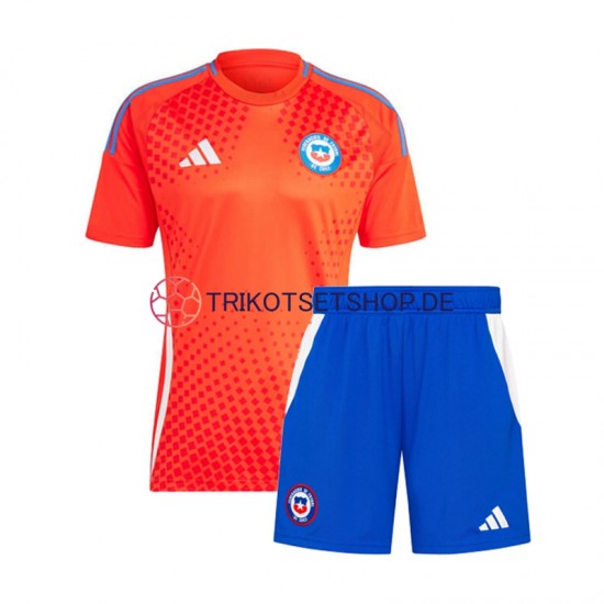 Chile Copa America 2024 Kinder Trikotset Auswärts Weiß Kurzarm