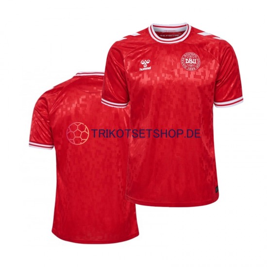Dänemark Euro 2024 Herren Trikot Heim Rot Kurzarm