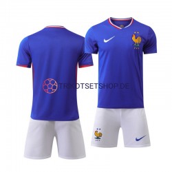 Frankreich Euro 2024 Kinder Trikotset Heim Blau Kurzarm