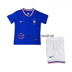 Frankreich Euro 2024 Kinder Trikotset Heim Blau Kurzarm