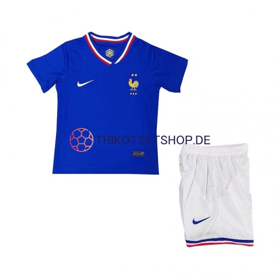 Frankreich Euro 2024 Kinder Trikotset Heim Blau Kurzarm