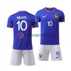 Frankreich Mbappé Kylian 10 Euro 2024 Kinder Trikotset Heim Blau Kurzarm