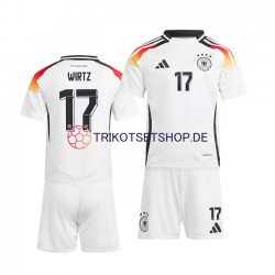 Deutschland Florian Wirtz 17 Euro 2024 Kinder Trikotset Heim Weiß Kurzarm