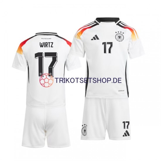 Deutschland Florian Wirtz 17 Euro 2024 Kinder Trikotset Heim Weiß Kurzarm