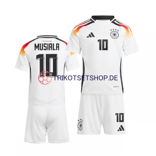 Deutschland Jamal Musiala 10 Euro 2024 Kinder Trikotset Heim Weiß Kurzarm