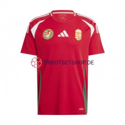 Ungarn Euro 2024 Herren Trikot Heim Rot Kurzarm
