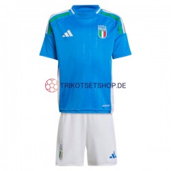 Italien Euro 2024 Kinder Trikotset Heim Blau Kurzarm
