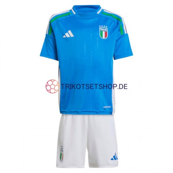 Italien Euro 2024 Kinder Trikotset Heim Blau Kurzarm