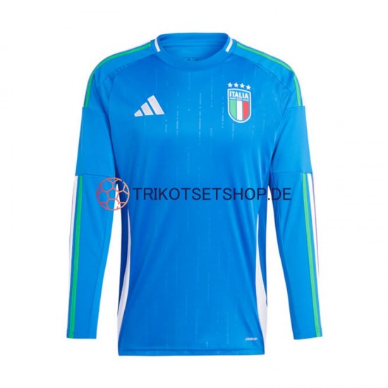 Italien Euro 2024 Herren Trikot Heim Blau Langarm