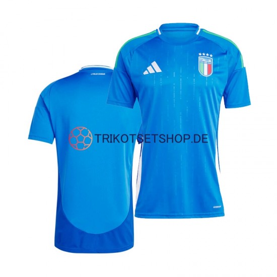 Italien Euro 2024 Herren Trikot Heim Blau Kurzarm