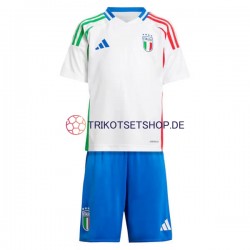 Italien Euro 2024 Kinder Trikotset Auswärts Weiß Kurzarm