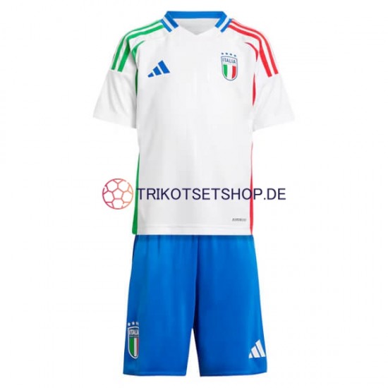 Italien Euro 2024 Kinder Trikotset Auswärts Weiß Kurzarm