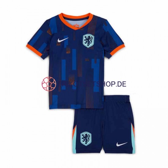 Niederlande Euro 2024 Kinder Trikotset Auswärts Kurzarm