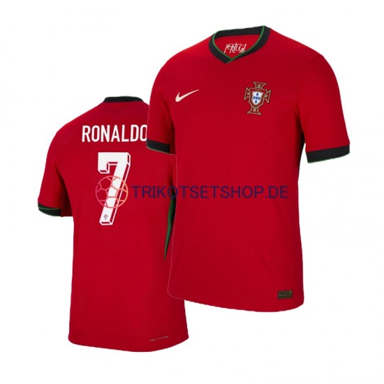 Portugal Cristiano Ronaldo 7 Euro 2024 Herren Trikot Heim Rot Kurzarm