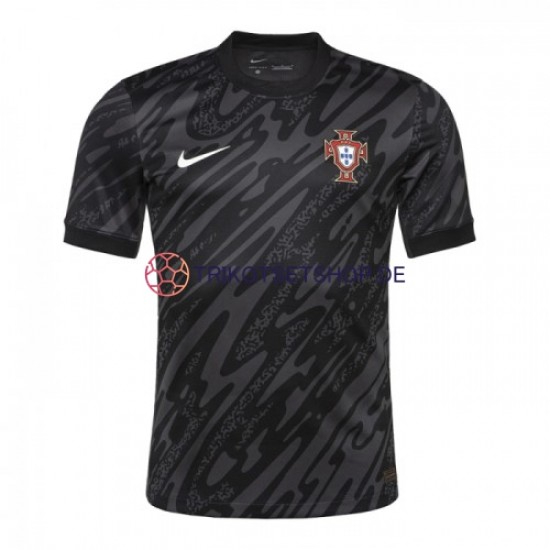 Portugal Torwart Euro 2024 Herren Trikot Auswärts Schwarz Kurzarm