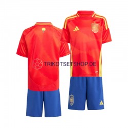 Spanien Euro 2024 Kinder Trikotset Heim Rot Kurzarm