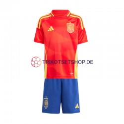Spanien Euro 2024 Kinder Trikotset Heim Rot Kurzarm