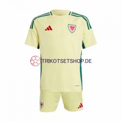 Wales 2024 Kinder Trikotset Auswärts Kurzarm