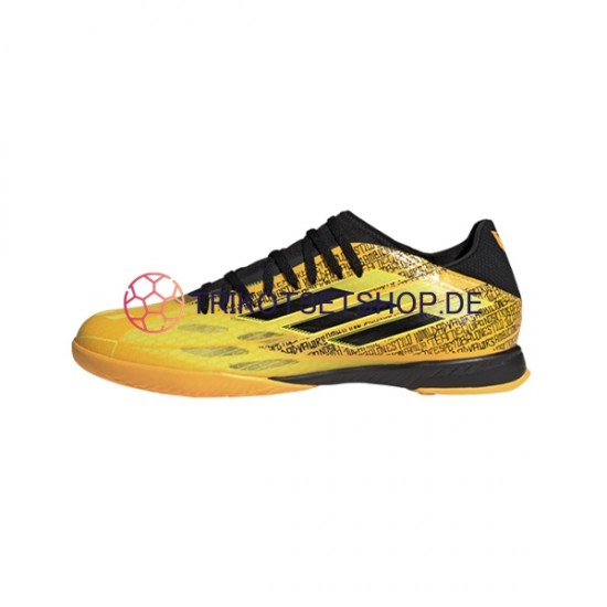 Adidas X SPEEDFLOW Messi.3 IN Halle Gold Schwarz Fußballschuhe