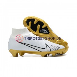 Nike Air Zoom Mercurial Superfly IX Elite FG Gold Weiß Fußballschuhe