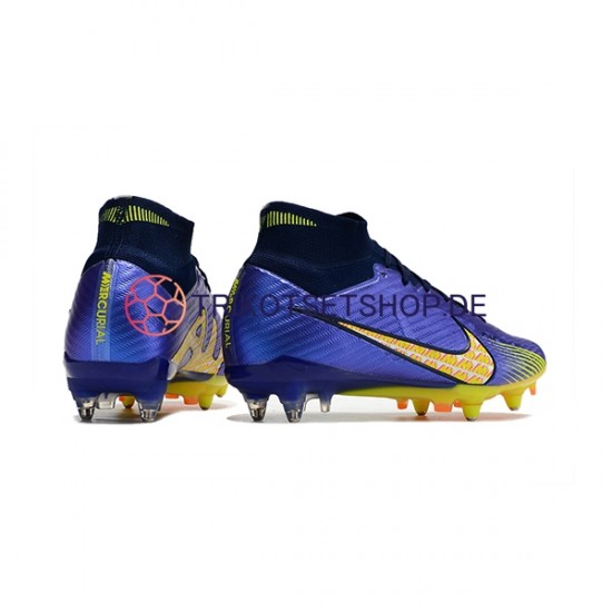 Nike Air Zoom Mercurial Superfly IX Elite SG Blau Gelb Fußballschuhe