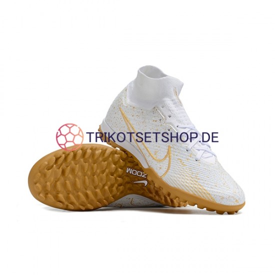 Nike Air Zoom Mercurial Vapor XV Elite TF Fotballsko Hvit Gelb Fußballschuhe