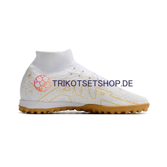Nike Air Zoom Mercurial Vapor XV Elite TF Fotballsko Hvit Gelb Fußballschuhe